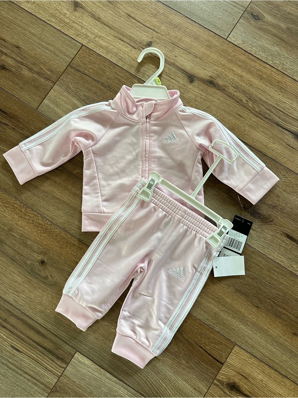 adidas Light Pink Infant Tracksuit Set